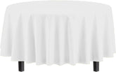 Round White Plastic Table Covers | 12 Pack